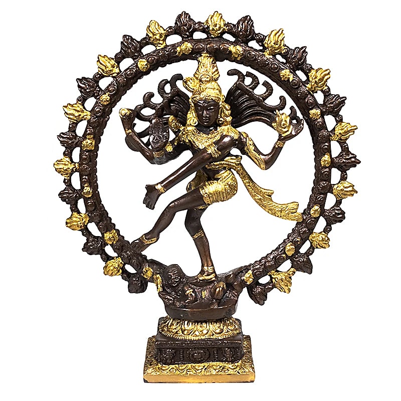Shiva Nataraj en métal (laiton), avec son double anneau. Ø de 15, 20 ou 27 cm, au choix !