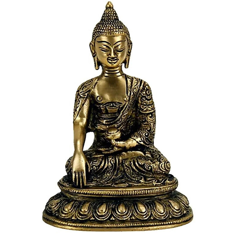 Bouddha Shakyamuni de 15 centimètres - 1150 grammes - Fait en métal (laiton)
