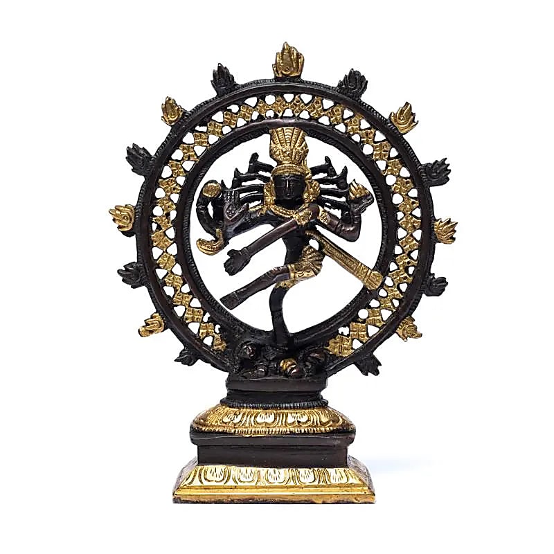 Shiva Nataraj en métal (laiton), avec son double anneau. Ø de 15, 20 ou 27 cm, au choix !