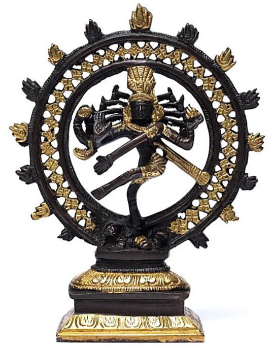 Shiva Nataraj en métal (laiton), avec son double anneau. Ø de 15, 20 ou 27 cm, au choix !