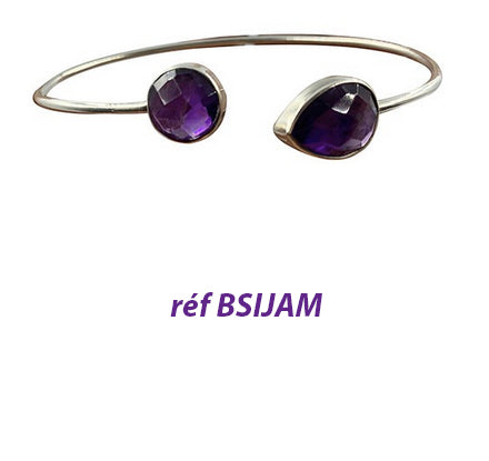 Collection de bracelets de type 'Jonc' en Argent 925 : Amethyste, Lapis, Labradorite, Pierre de Lune !