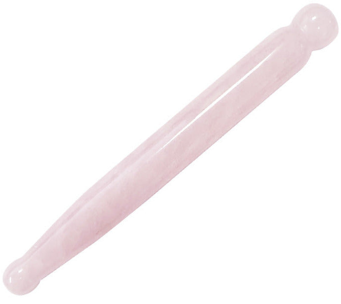 Bâton de massage en quartz rose – 11 cm, outil beauté pour stimuler la circulation et détendre le visage