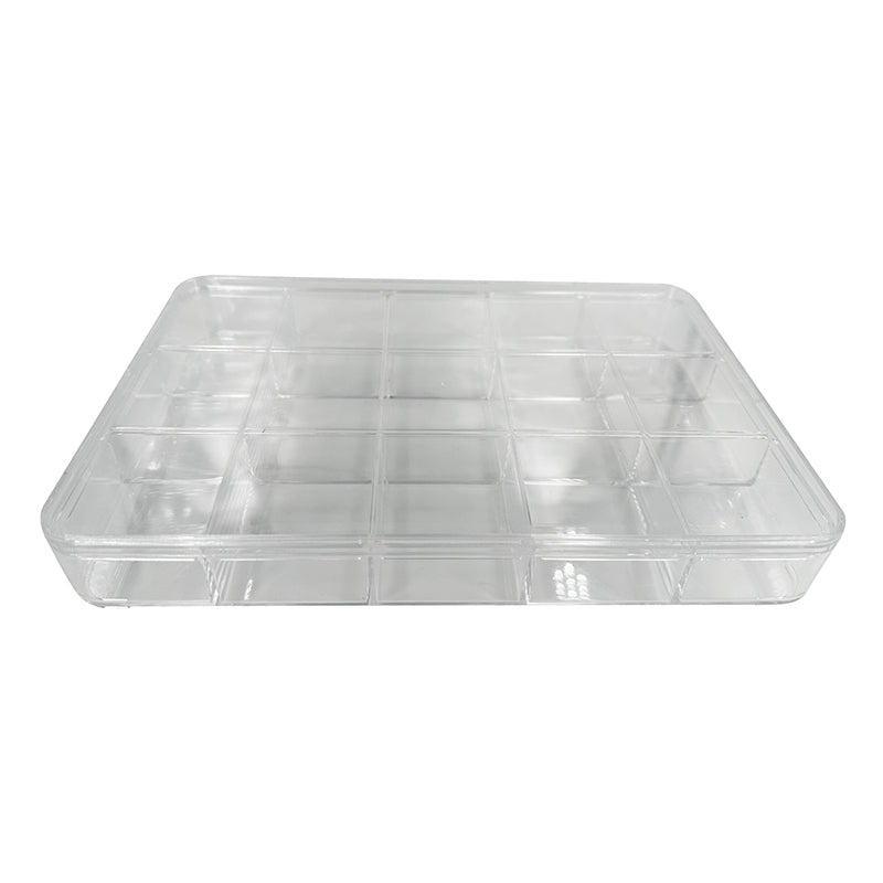 Sélection de boîtes en PVC avec couvercles coulissants – 2 à 15 compartiments – Idéal pour minéraux, cristaux et bijoux – Dimensions 22 à 35 cm !