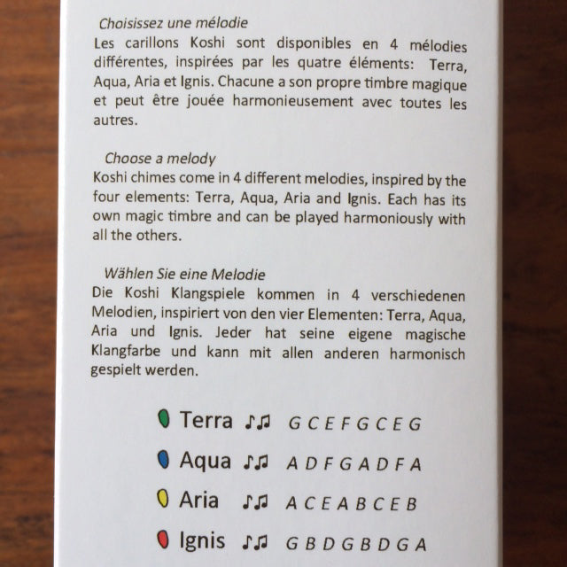 Carillons éoliens, les fameux Koshi © en bambou, à l'unité ou pack des 4 (Air, Eau, Feu, Terre), fait en France !