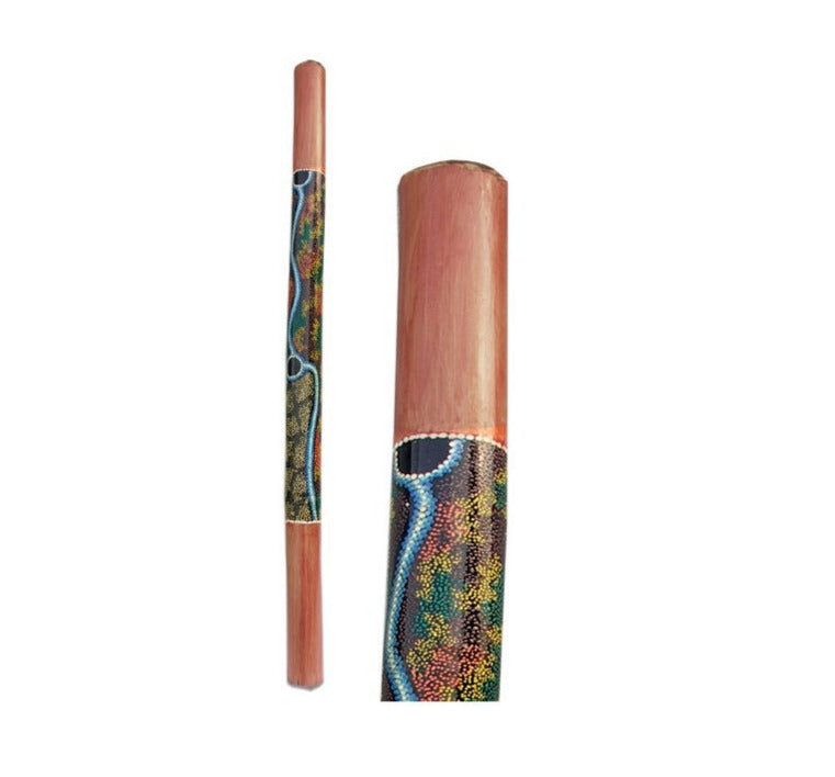 Didgeridoo en bambou avec peintures traditionnelles, 1,20m - 0,75 kg. Superbe et authentique didjeridoo fait en Australie !
