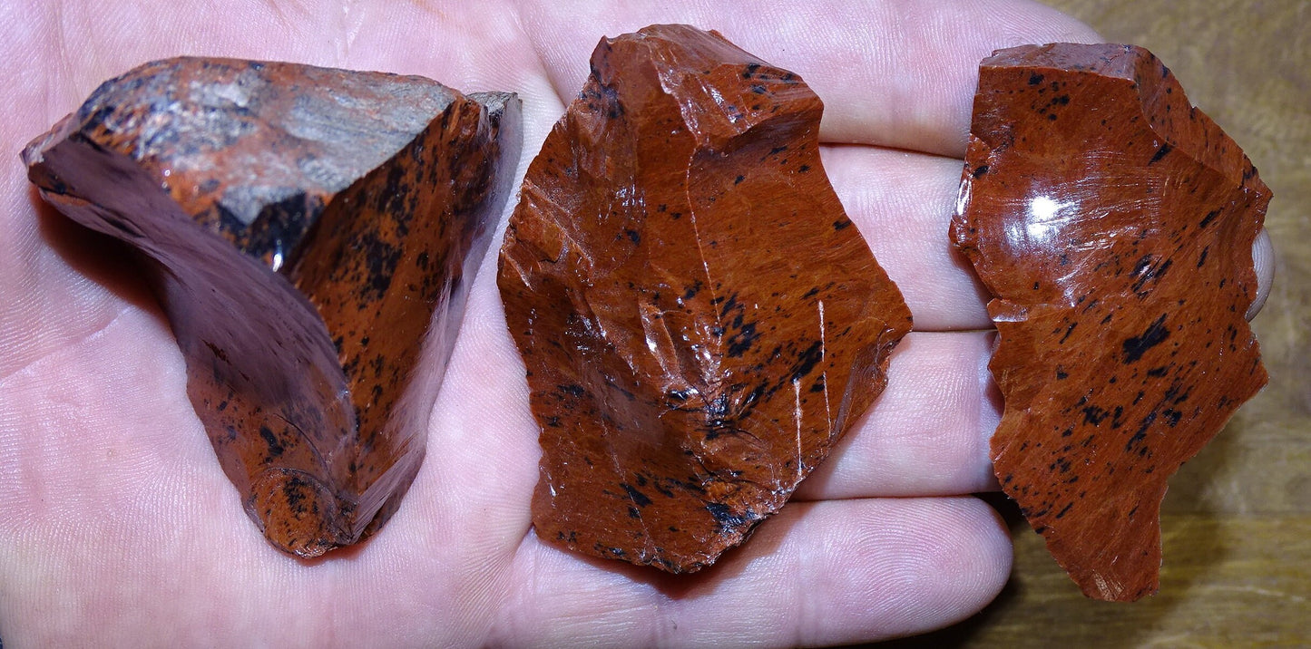 Obsidienne Acajou - Pièces brutes de 25 à 45 grammes - de 60 x 40 x 30mm !