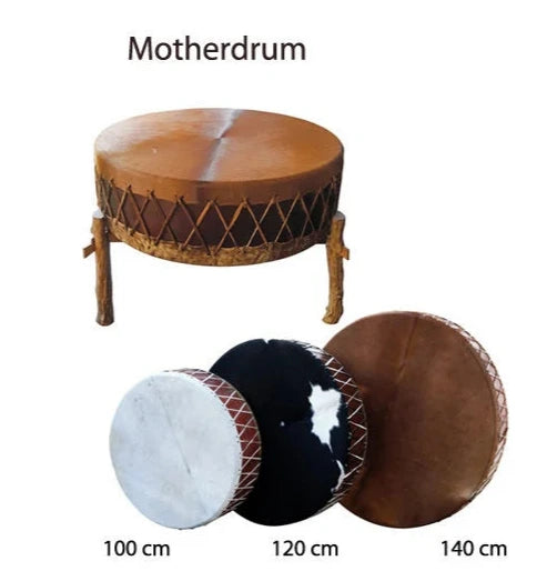 Mother drum, choice of Ø 100, 120, 140 cm. Sold with 2 suitable mallets, cover + table optional!