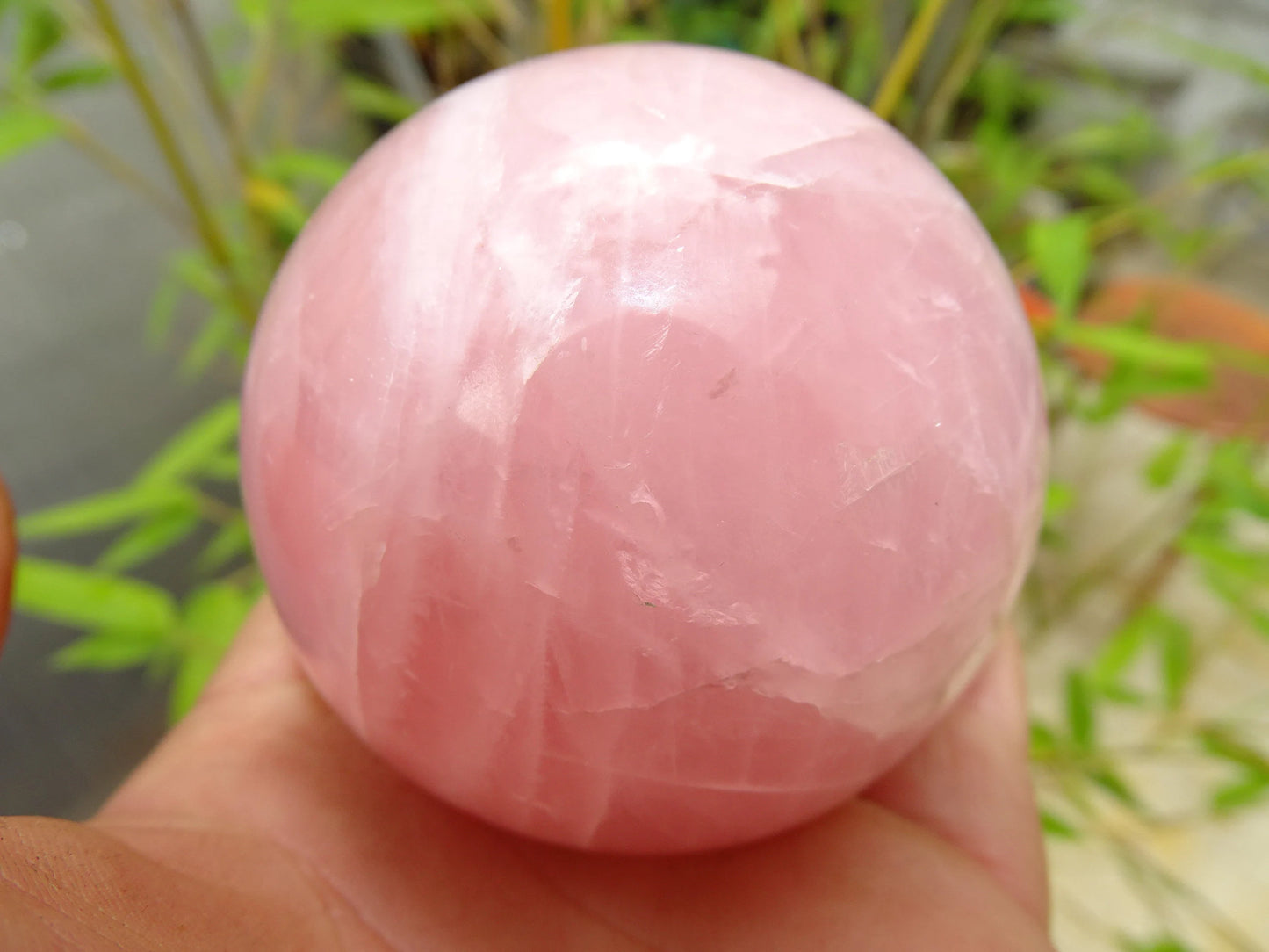 Rose Quartz Sphere, 50 and 90 millimeters, 205 to 1000 grams. A soft and luminous stone! Perfect for lithotherapy, collection, exhibition...!