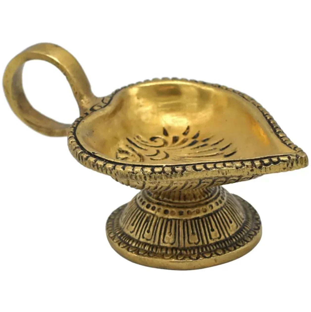 Bougeoir/ Lampe à huile 'Diya' en laiton – 2 modèles, 11x4 cm. Symbole de lumière et de paix intérieure. Fait en Inde !