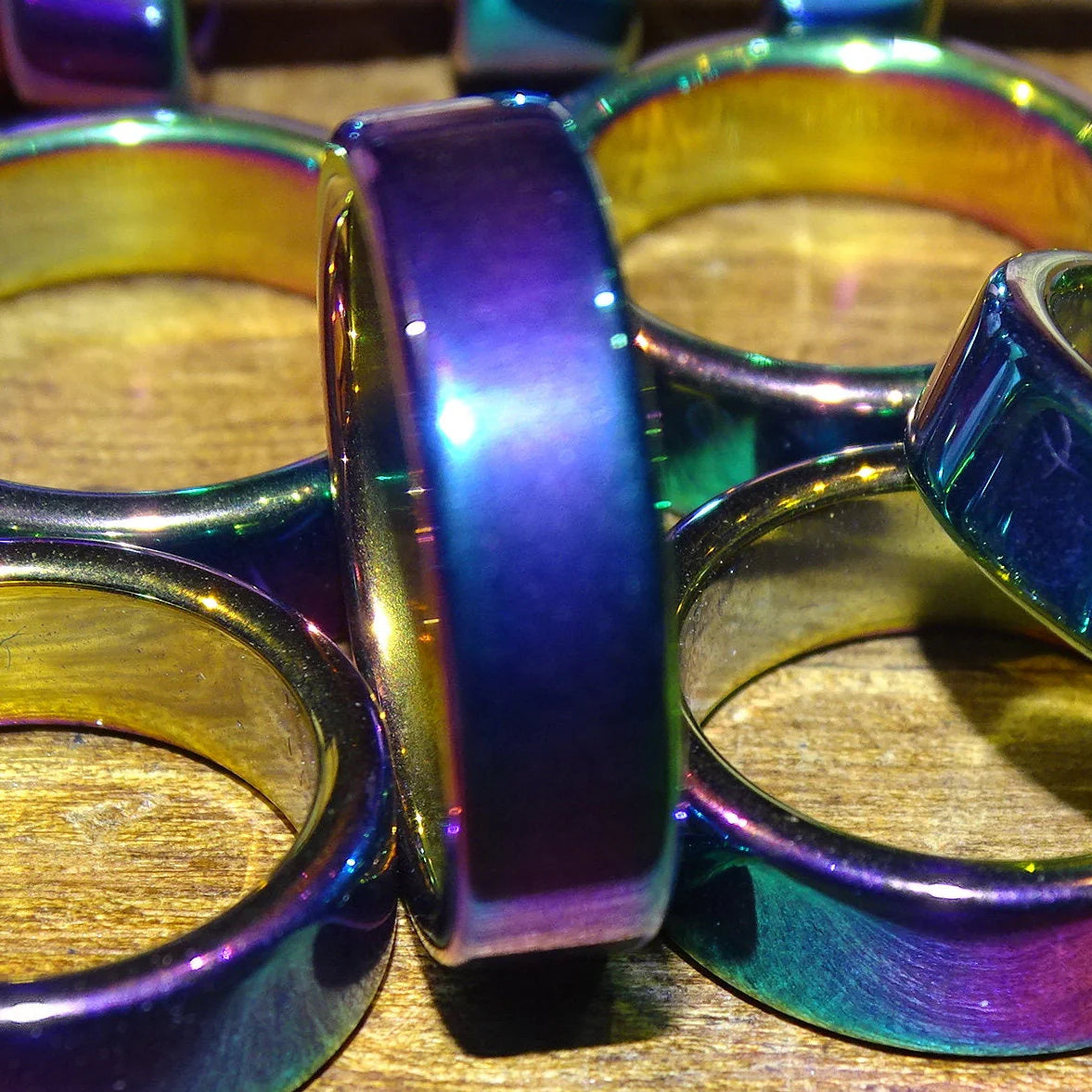 Bague en hématite ou arc-en-ciel, qualité supérieure, tailles 50-70, vendue seule ou par 2 – un bijou raffiné et symbolique !