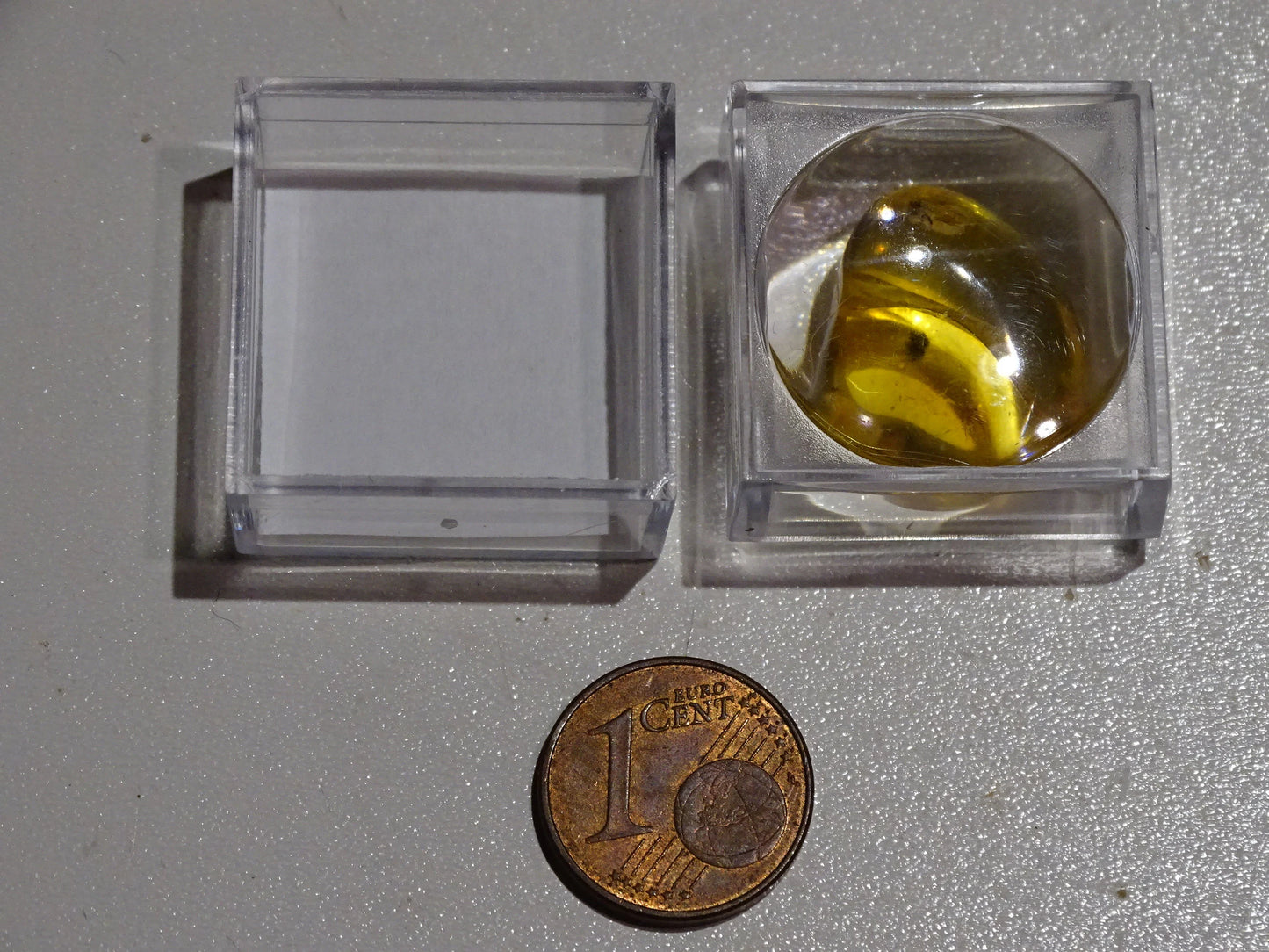 Ambre, spécimen de galet roulé avec insecte à l'intérieur, de 17x14x8 mm. Superbe pièce pour bijouterie ou collection !