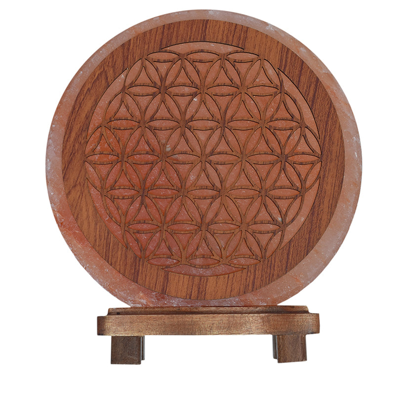 Himalayan salt lamp, Flower of Life model, 20 cm - This lamp combines beauty and positive energy!