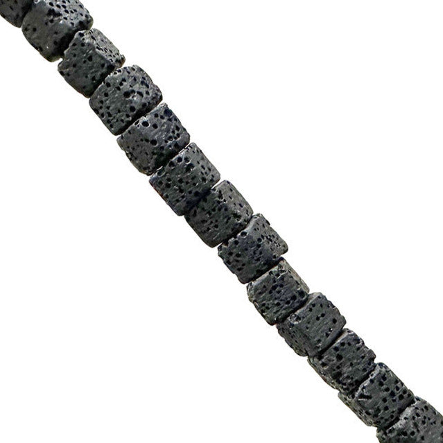 Pierre de Lave/ Pierre de volcan ! perles cubique de 6,5 mm. Vendu en fil de perle 38/39 cm, en bracelet de 17 à 21cm, en collier de 45. Qualité AA à AAA !