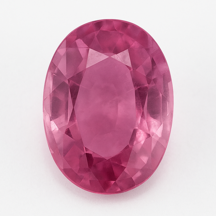 Saphir rose naturel de 0,60 carat - 5,76 x 4,62 x 2,45 mm. Idéal pour bague ou pendentif raffiné !