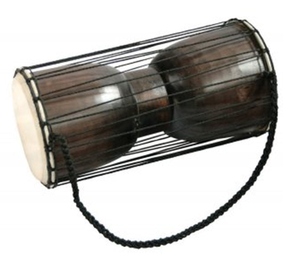 Talking drum/ Tama ou 'tambour parlant', 2 modèles au choix d'Afrique. Vendu avec son pilon. 40x23x23 cm - 2,5 kg, parfait !
