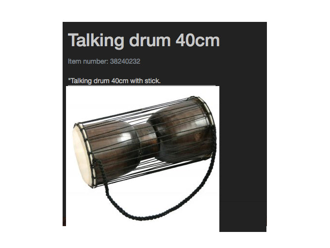 Talking drum/ Tama ou 'tambour parlant', 2 modèles au choix d'Afrique. Vendu avec son pilon. 40x23x23 cm - 2,5 kg, parfait !