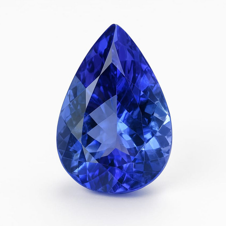 Superbe tanzanite naturelle - Pierre fine taillée de 1,04 carat - 9 mm X 8mm X 2.5 mm. Parfait en bijouterie, collection ,exposition...