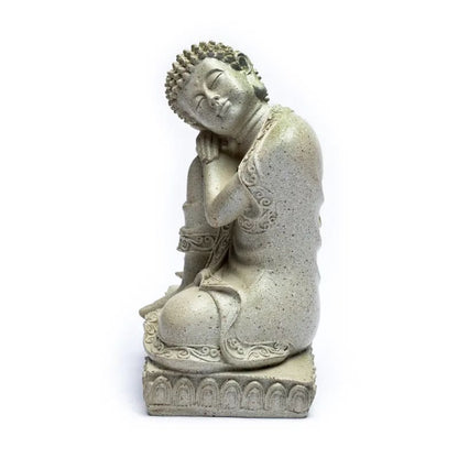 Bouddha/ bougeoir, taille de 17,5 cm - 395 grammes. Convient aux bougies chauffe-plat. Fait en polyrésine !