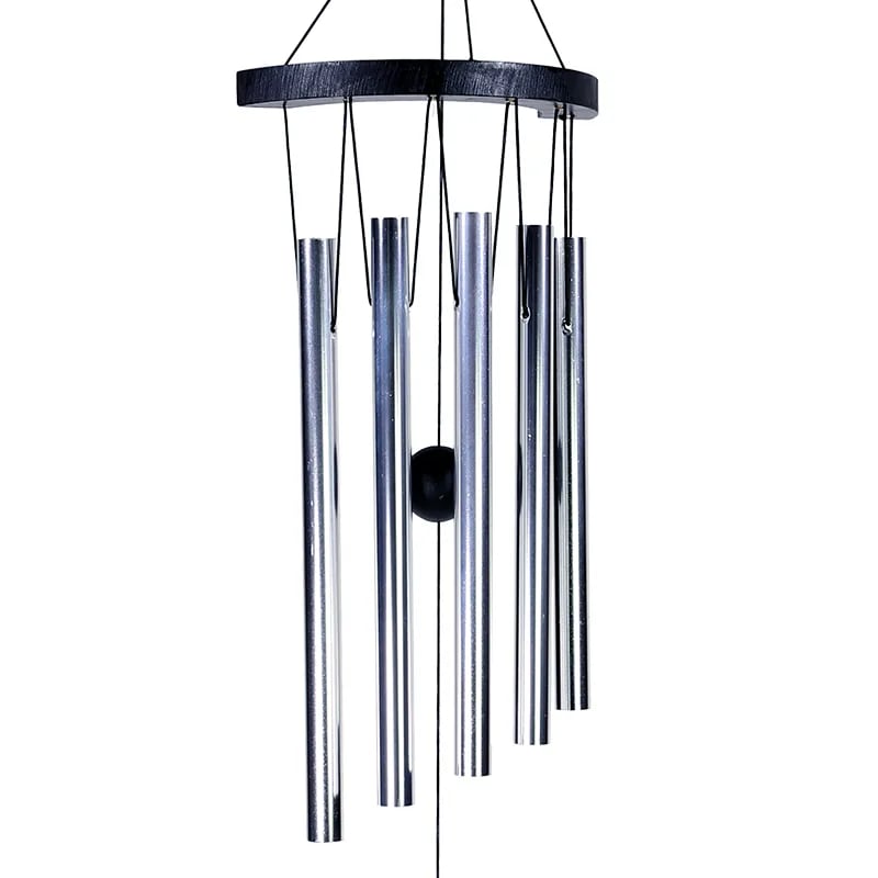 Carillon à vent à 5 tubes au motif Ying yang ! 35 centimètres de longueur -234 grammes. Simple, élégant et efficasse !
