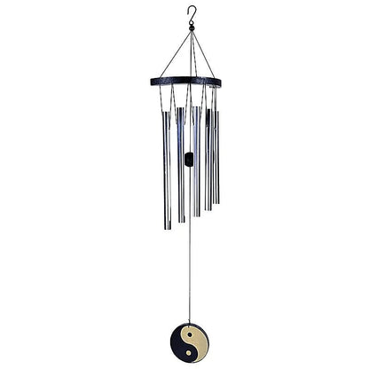 Carillon à vent à 5 tubes au motif Ying yang ! 35 centimètres de longueur -234 grammes. Simple, élégant et efficasse !