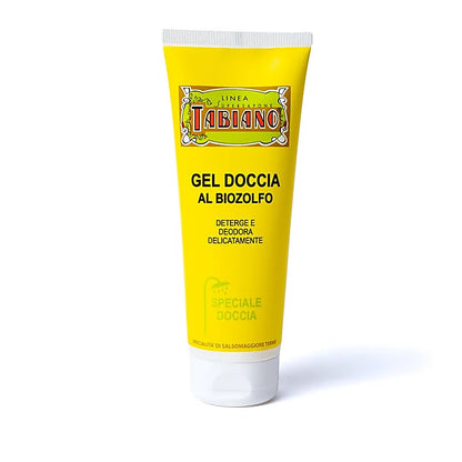 Sélection de chez 'Tabiano', shamppoing, gel, crème... de 75 à 250 millilitres. Produits particulièrement adaptés à tous les problèmes de peaux (visage, pied, jambe)... grâce à sa composition avec le Bio-Soufre !