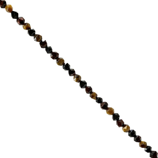 Perles 'Icosaèdres' de 6 mm en 'mix' avec oeil de tigre, oeil de faucon, oeil de taureau. Vente en : fil de perles 38/39 cm, en bracelet de 17 à 21cm, en collier de 45 ou sautoir de 60cm. Qualité AA à AAA !
