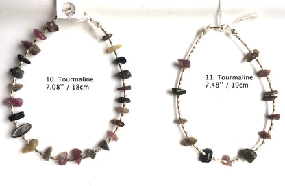 Collection de bracelets 'Argent & Pierre' - Perles et tubes torsadés en Argent, 18 cm de long. Fait main par Zen Curiosity !