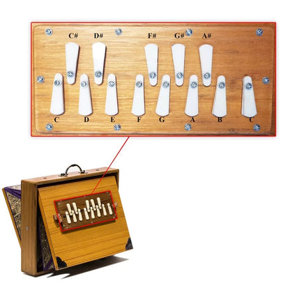 Shruti Box 'Saraswati Deluxe' 432 Hz – 1 octave de Do3 à Do4. 41×32×8,5 cm - 4,61 kg, housse incluse !