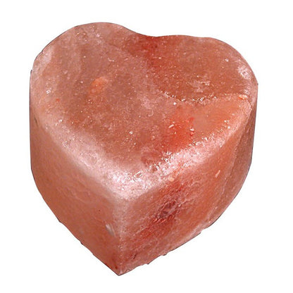 Bloc en forme de coeur de sel rose de l’Himalaya (x2) – Pierres naturelles pour massage, détente et énergie positive – 5,5 × 5,5 × 3,5 cm