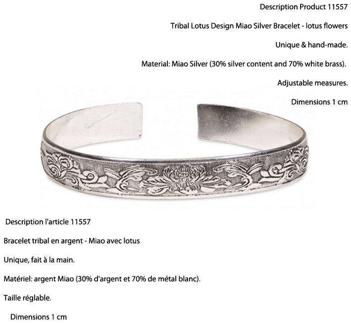 Bracelet manchette en laiton argenté, gravé d’un Mantra bouddhiste ou de motifs fantaisie – Élégant et spirituel !