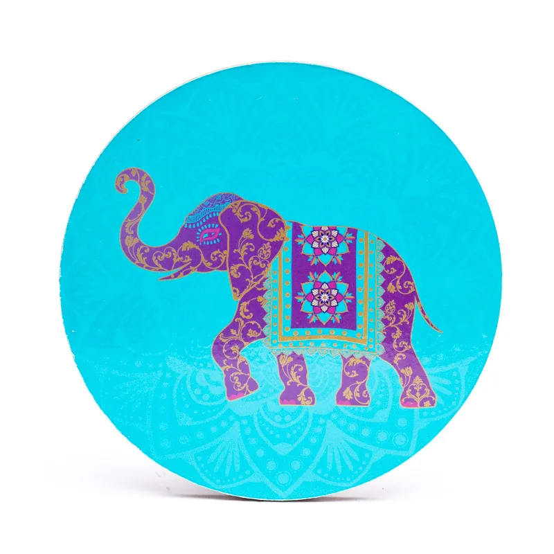 Sélection de dessous de verres, ensemble de 6 pièces avec de superbes motifs : Bouddha, éléphant, fleur de vie, mandala... 9 modèles aux choix, parfait !