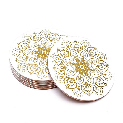 Sélection de dessous de verres, ensemble de 6 pièces avec de superbes motifs : Bouddha, éléphant, fleur de vie, mandala... 9 modèles aux choix, parfait !