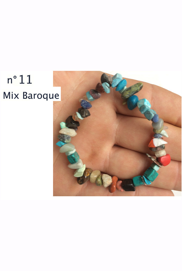 Collection de bracelets 'Baroque', perles de formes naturelles. Longueur au choix de 17 à 21 cm, avec fil de haute résistance !