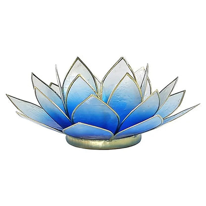 Bougeoirs “Lotus” en coquillage Capiz – 13,5x5,5 ou 15x10,5 cm – Couleurs sublimes et reflets incroyables !