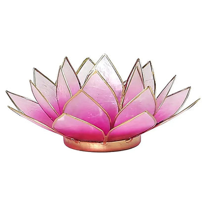 Bougeoirs “Lotus” en coquillage Capiz – 13,5x5,5 ou 15x10,5 cm – Couleurs sublimes et reflets incroyables !