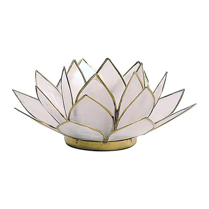 Bougeoirs “Lotus” en coquillage Capiz – 13,5x5,5 ou 15x10,5 cm – Couleurs sublimes et reflets incroyables !