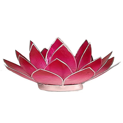 Bougeoirs “Lotus” en coquillage Capiz – 13,5x5,5 ou 15x10,5 cm – Couleurs sublimes et reflets incroyables !