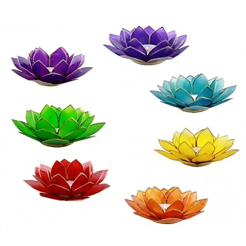 Supports en métal (32x42 cm) – Finitions vert ou or – Option 7 bougeoirs chakras, ensemble raffiné et complet !