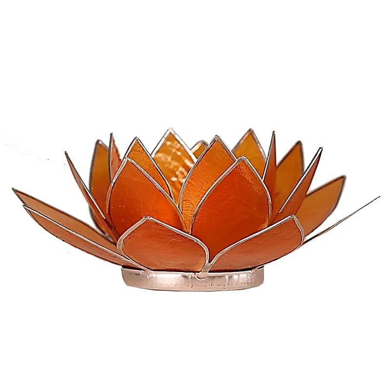 Bougeoirs “Lotus” en coquillage Capiz – 13,5x5,5 ou 15x10,5 cm – Couleurs sublimes et reflets incroyables !