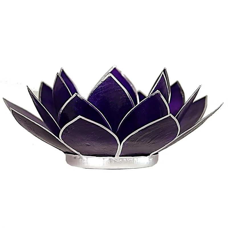 Bougeoirs “Lotus” en coquillage Capiz – 13,5x5,5 ou 15x10,5 cm – Couleurs sublimes et reflets incroyables !