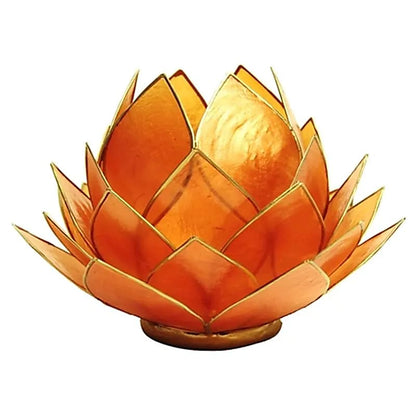Bougeoirs “Lotus” en coquillage Capiz – 13,5x5,5 ou 15x10,5 cm – Couleurs sublimes et reflets incroyables !