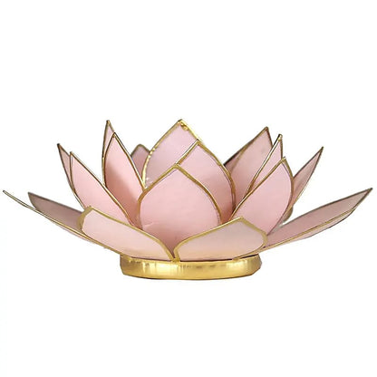 Bougeoirs “Lotus” en coquillage Capiz – 13,5x5,5 ou 15x10,5 cm – Couleurs sublimes et reflets incroyables !