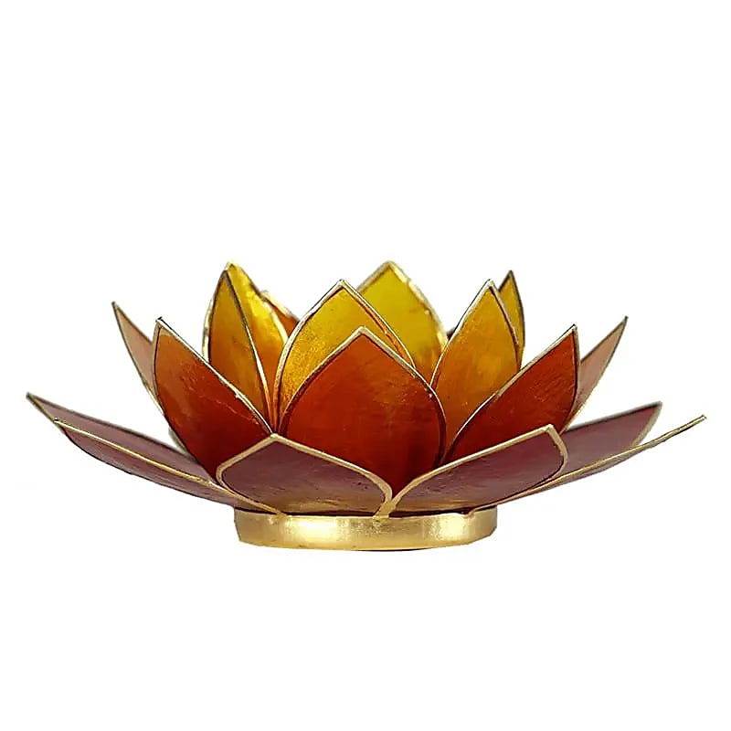 Bougeoirs “Lotus” en coquillage Capiz – 13,5x5,5 ou 15x10,5 cm – Couleurs sublimes et reflets incroyables !