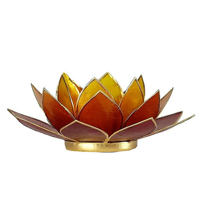 Bougeoirs “Lotus” en coquillage Capiz – 13,5x5,5 ou 15x10,5 cm – Couleurs sublimes et reflets incroyables !