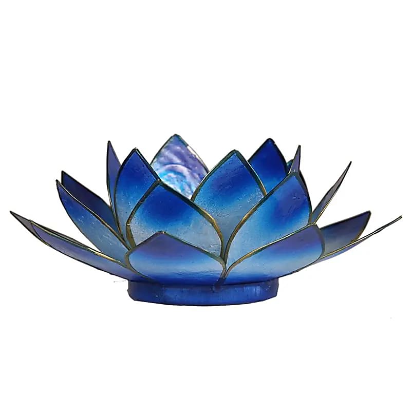 Bougeoirs “Lotus” en coquillage Capiz – 13,5x5,5 ou 15x10,5 cm – Couleurs sublimes et reflets incroyables !