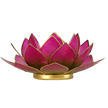 Bougeoirs “Lotus” en coquillage Capiz – 13,5x5,5 ou 15x10,5 cm – Couleurs sublimes et reflets incroyables !