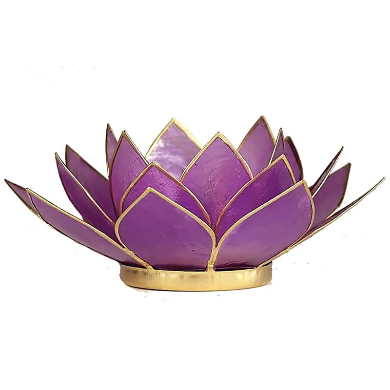 Bougeoirs “Lotus” en coquillage Capiz – 13,5x5,5 ou 15x10,5 cm – Couleurs sublimes et reflets incroyables !