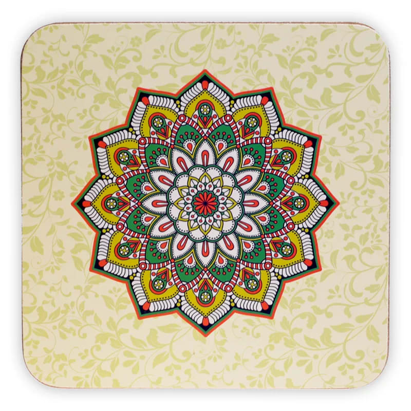 Sélection de dessous de verres, ensemble de 6 pièces avec de superbes motifs : Bouddha, éléphant, fleur de vie, mandala... 9 modèles aux choix, parfait !