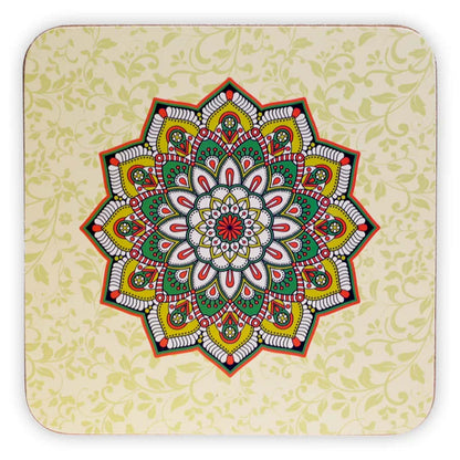 Sélection de dessous de verres, ensemble de 6 pièces avec de superbes motifs : Bouddha, éléphant, fleur de vie, mandala... 9 modèles aux choix, parfait !