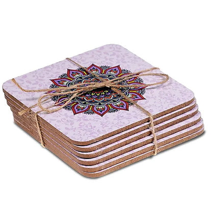 Sélection de dessous de verres, ensemble de 6 pièces avec de superbes motifs : Bouddha, éléphant, fleur de vie, mandala... 9 modèles aux choix, parfait !